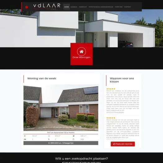 Screenshot van de website van www.makelaardij-marcel.nl