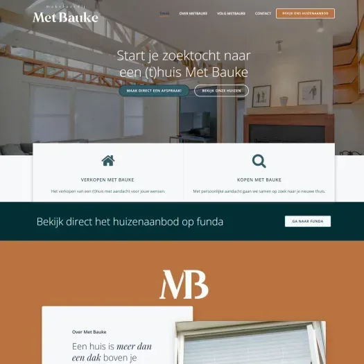 Screenshot van de website van www.metbauke.nl