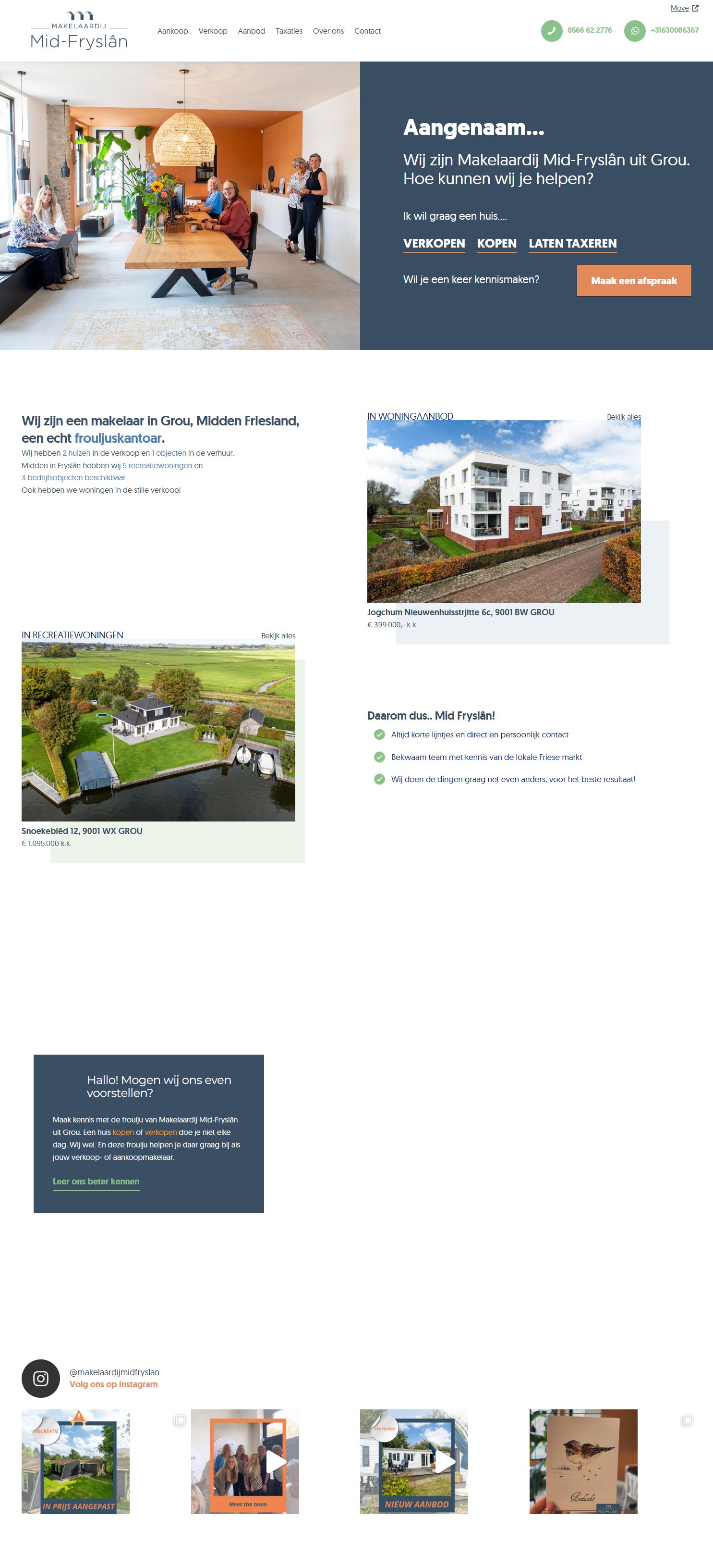 Screenshot der Website von www.mid-fryslan.nl