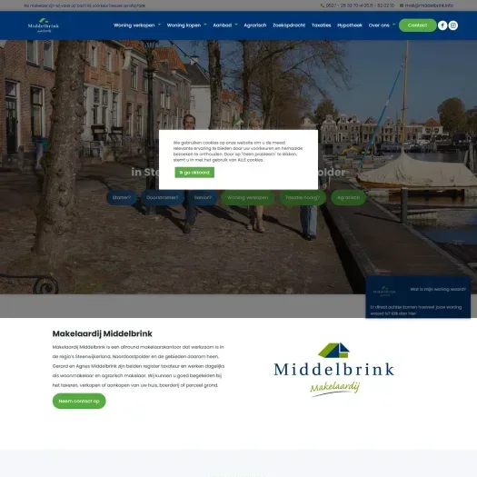 Screenshot of the website of www.middelbrink.info