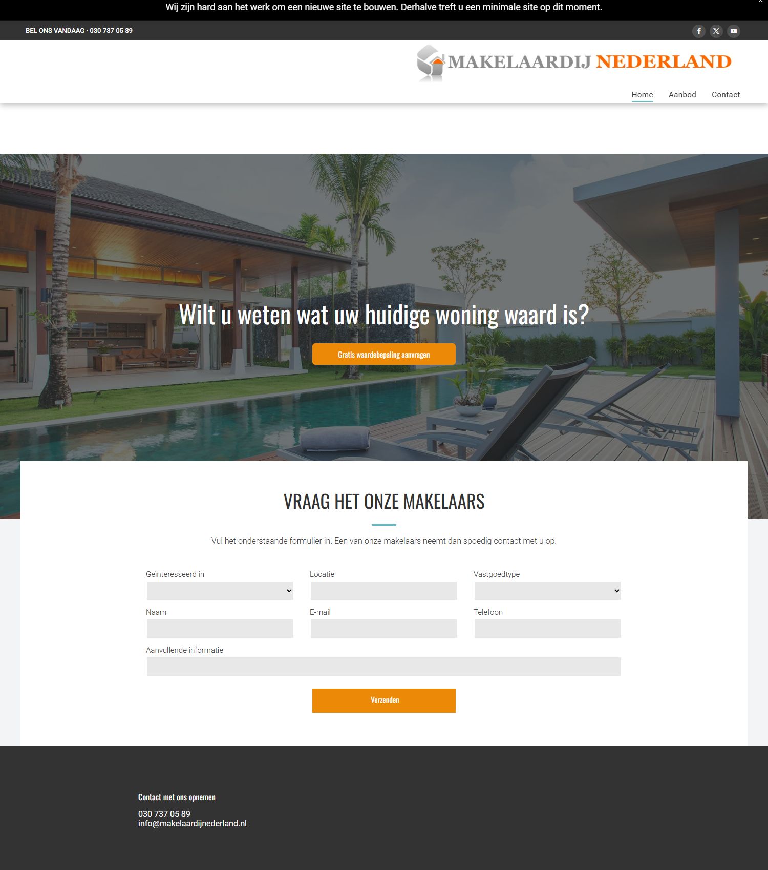 Screenshot of the website of www.makelaardijnederland.nl