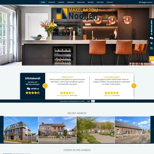 Screenshot of the website of www.makelaardijnooijen.nl