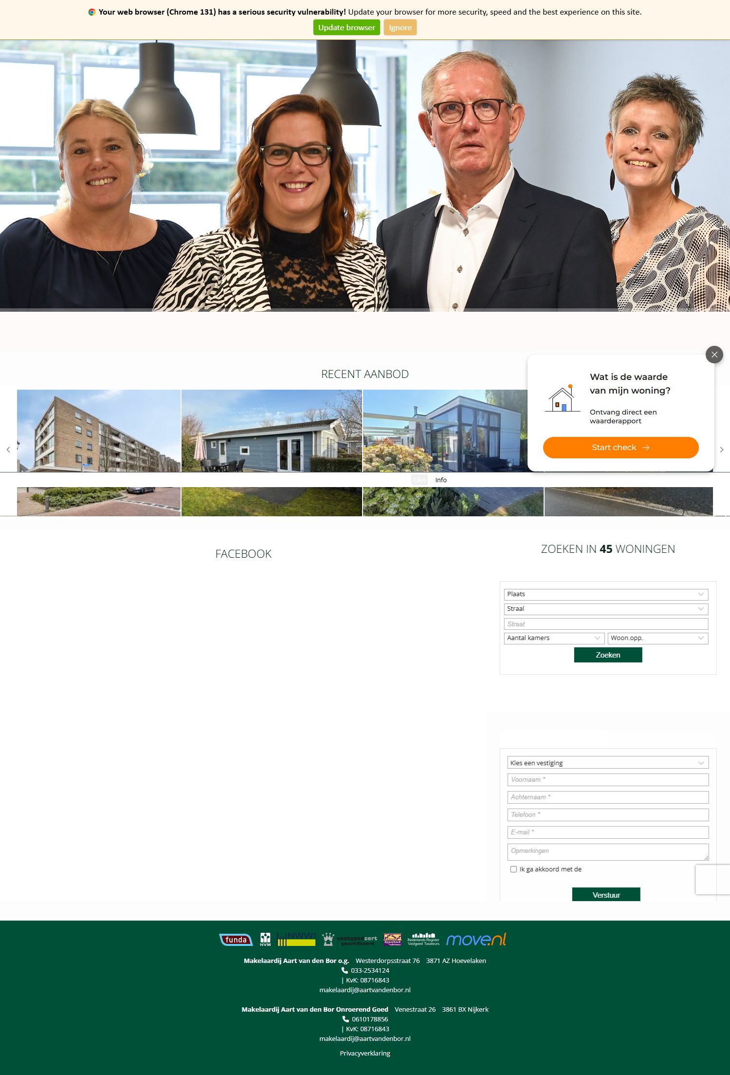 Screenshot der Website von www.aartvandenbor.nl