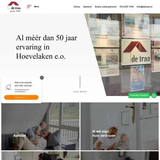 Screenshot der Website von www.detraa.nl