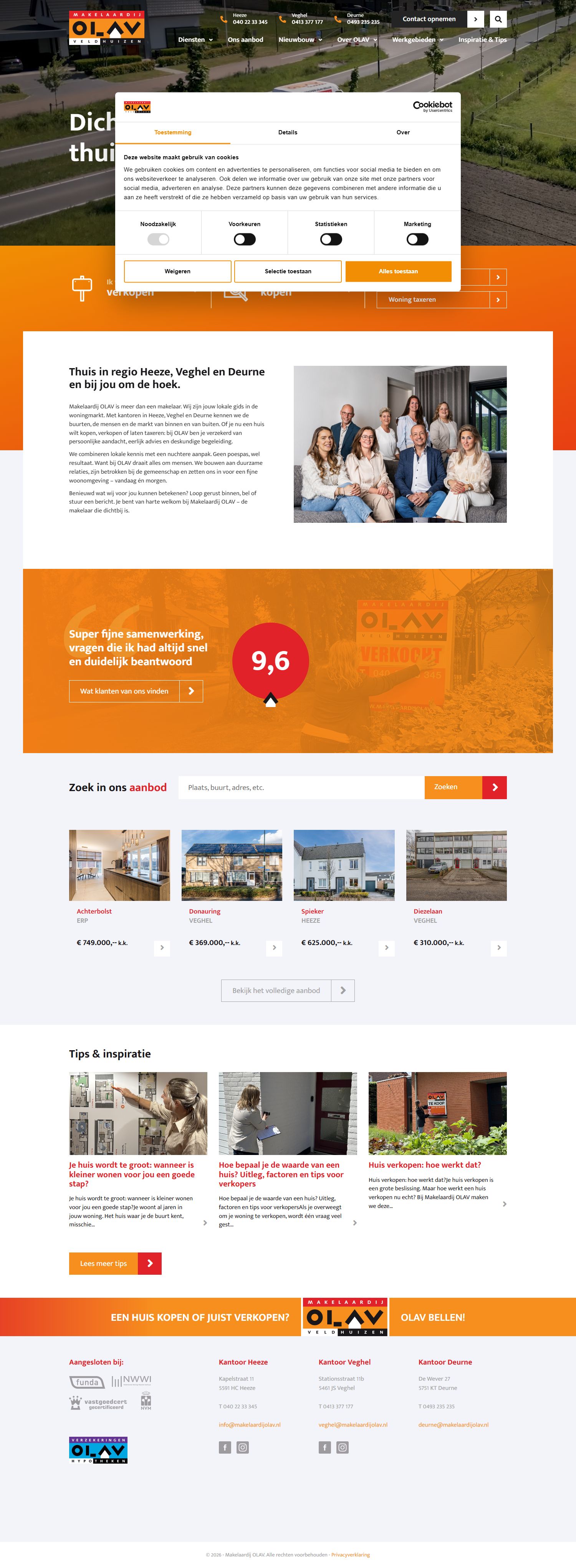 Screenshot der Website von www.makelaardijolav.nl