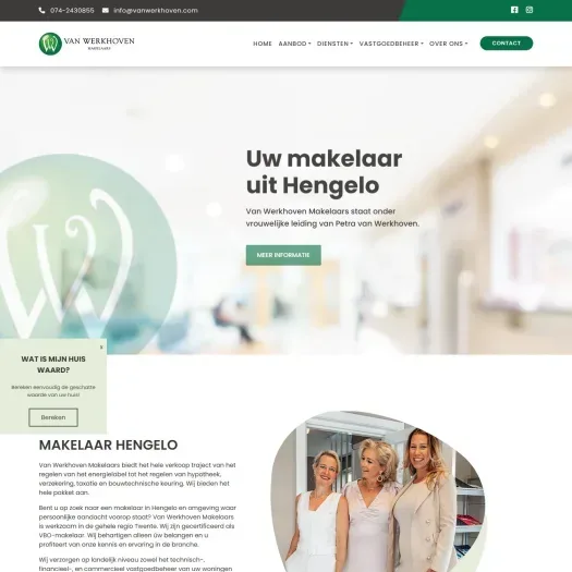 Screenshot van de website van www.vanwerkhoven.com