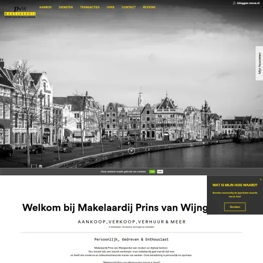 Screenshot van de website van www.makelaardijpvw.nl