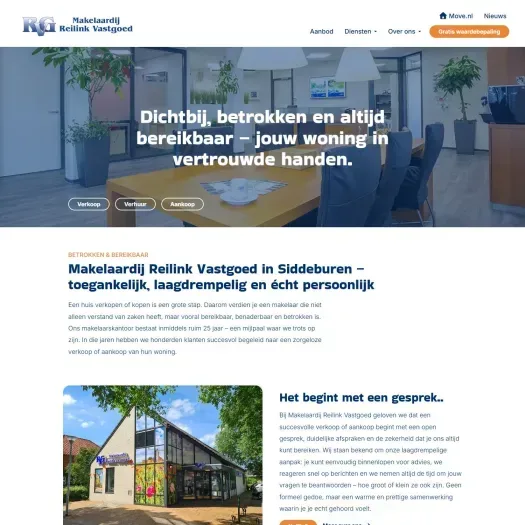 Capture d'écran du site web de www.reilink-vastgoed.nl