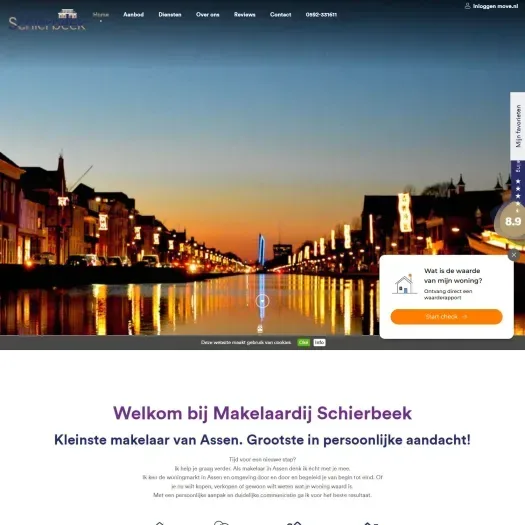 Screenshot of the website of www.schierbeek.nl