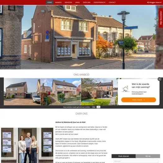 Screenshot van de website van www.sjuulvandeklok.nl