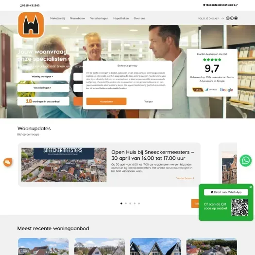 Screenshot der Website von www.makelaardijsneek.nl