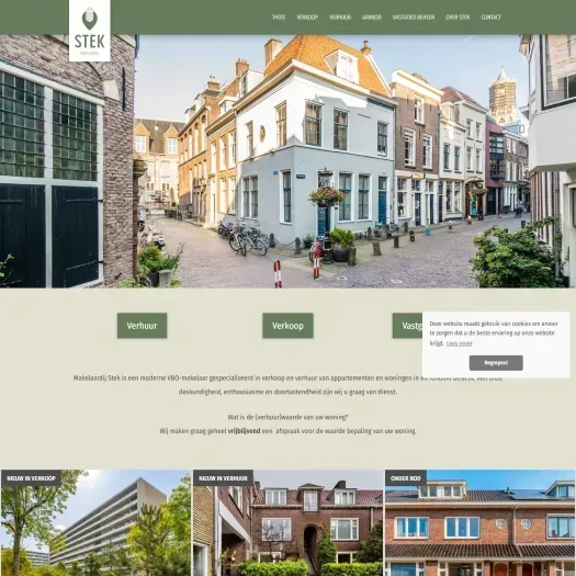 Screenshot of the website of www.makelaardijstek.nl