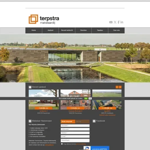 Screenshot of the website of www.terpstrawoningmakelaardij.nl