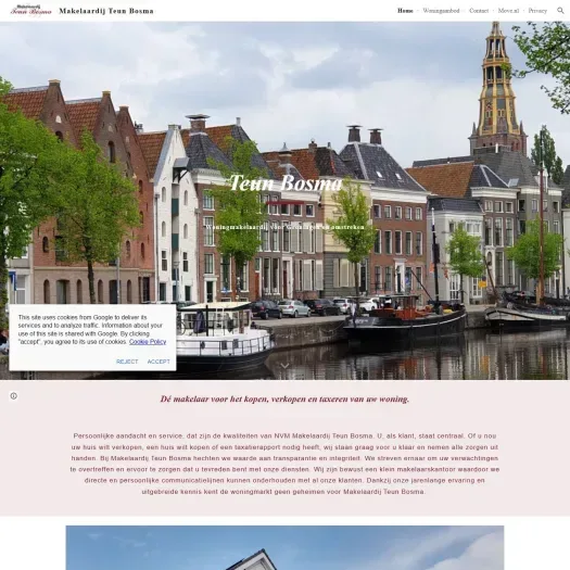 Capture d'écran du site web de www.teunbosma.nl