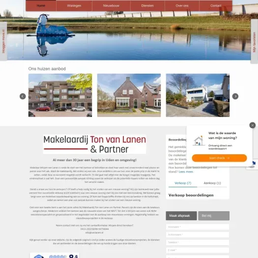 Screenshot van de website van www.vanlanen.nl
