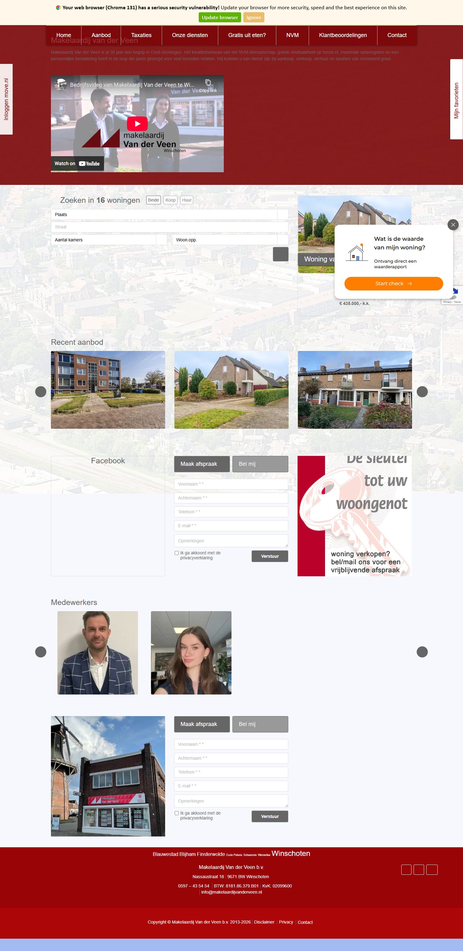Screenshot der Website von www.makelaardijvanderveen.nl