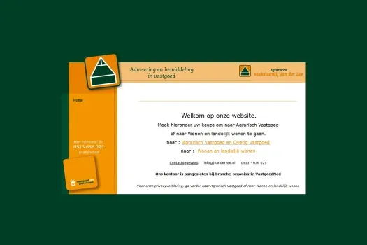 Screenshot of the website of www.jvanderzee.nl