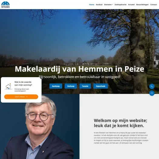 Screenshot van de website van www.makelaardijvanhemmen.nl