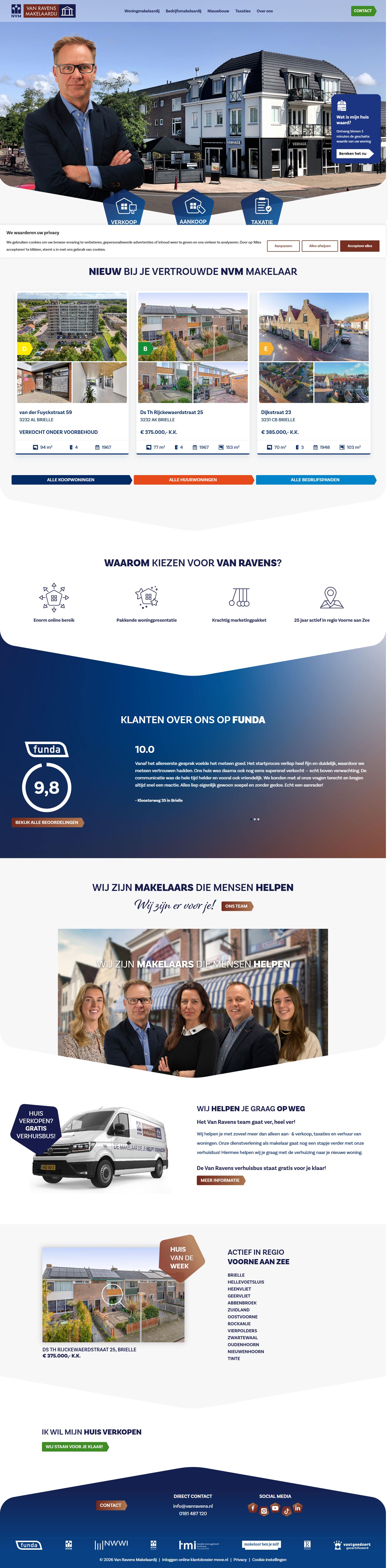 Screenshot der Website von www.vanravens.nl