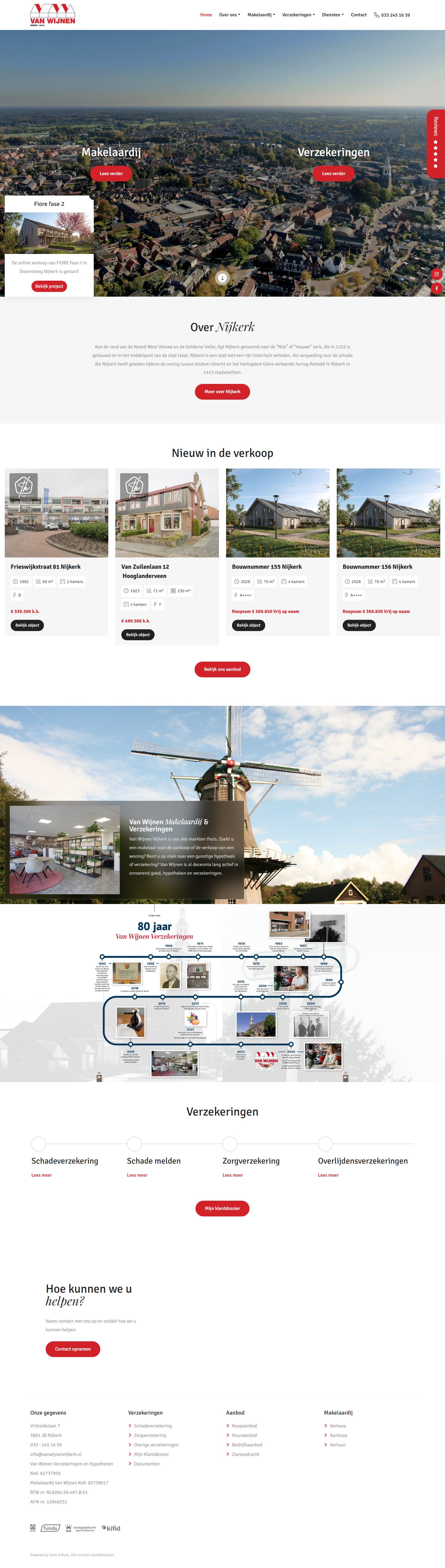 Screenshot der Website von www.vanwijnennijkerk.nl