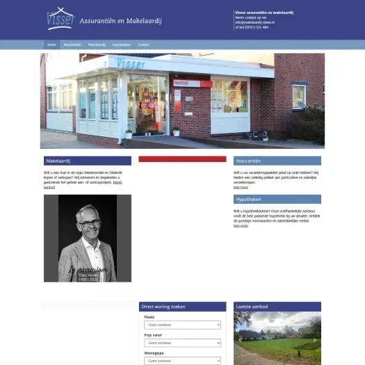 Screenshot of the website of www.makelaardij-visser.nl