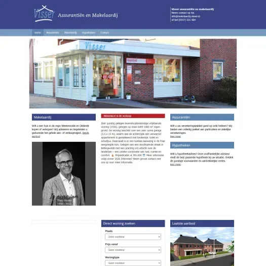 Capture d'écran du site web de www.makelaardij-visser.nl