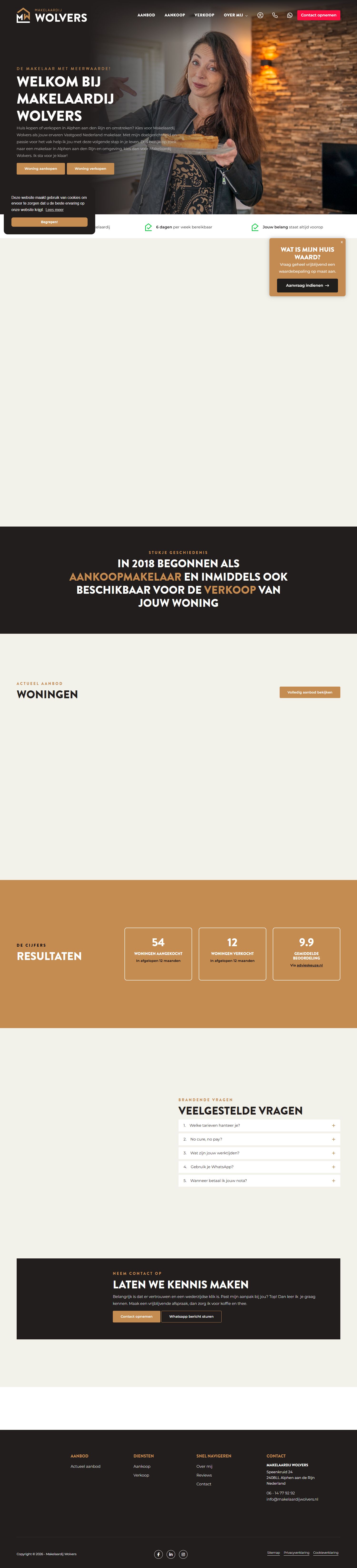 Screenshot of the website of www.moniquewolvers.nl
