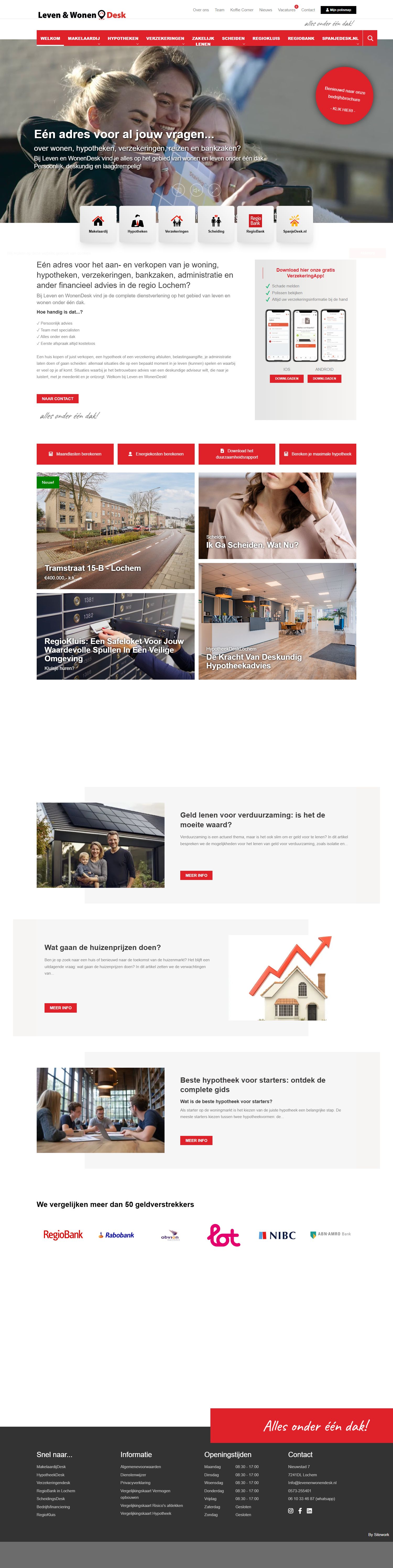 Screenshot der Website von levenenwonendesk.nl