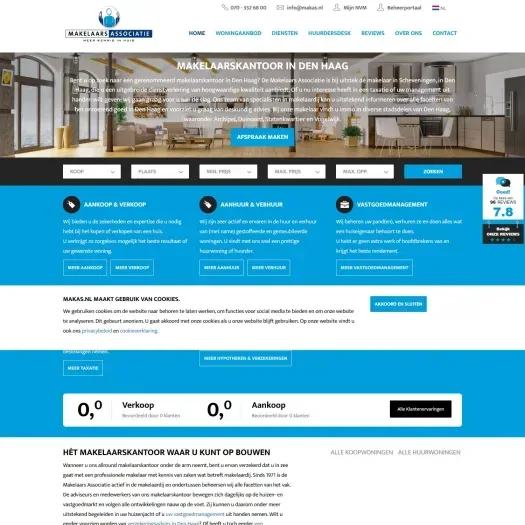Screenshot of the website of www.makas.nl