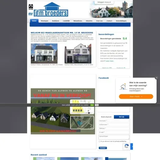 Capture d'écran du site web de www.broedersmakelaardij.nl