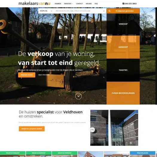 Capture d'écran du site web de www.makelaarsvannu.nl