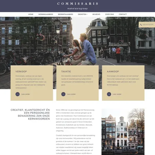 Screenshot der Website von www.commissaris.nl