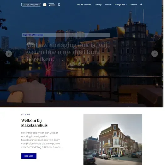 Screenshot of the website of www.makelaarshuis.nl