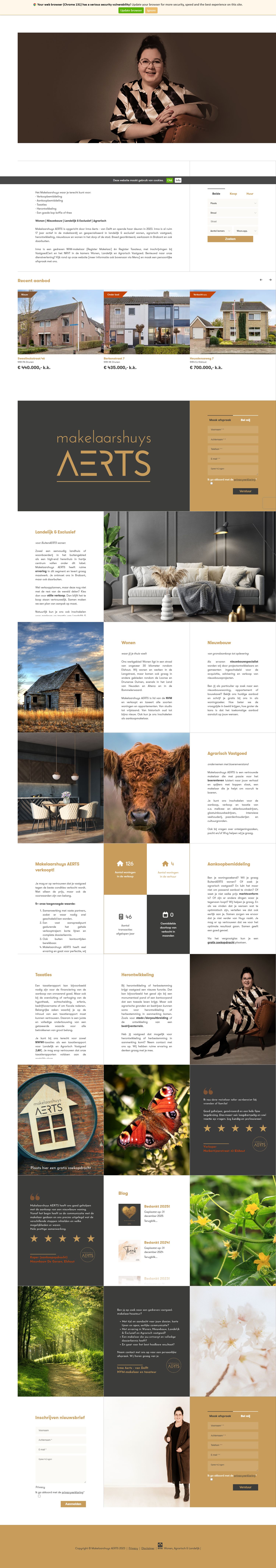 Screenshot der Website von www.aerts.nl