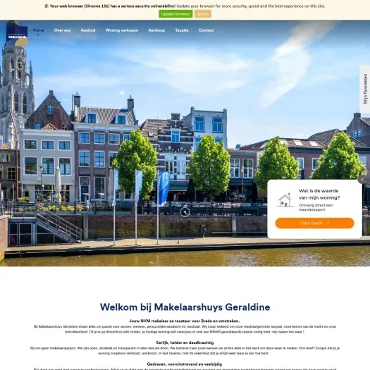 Screenshot of the website of www.makelaarshuysgeraldine.nl