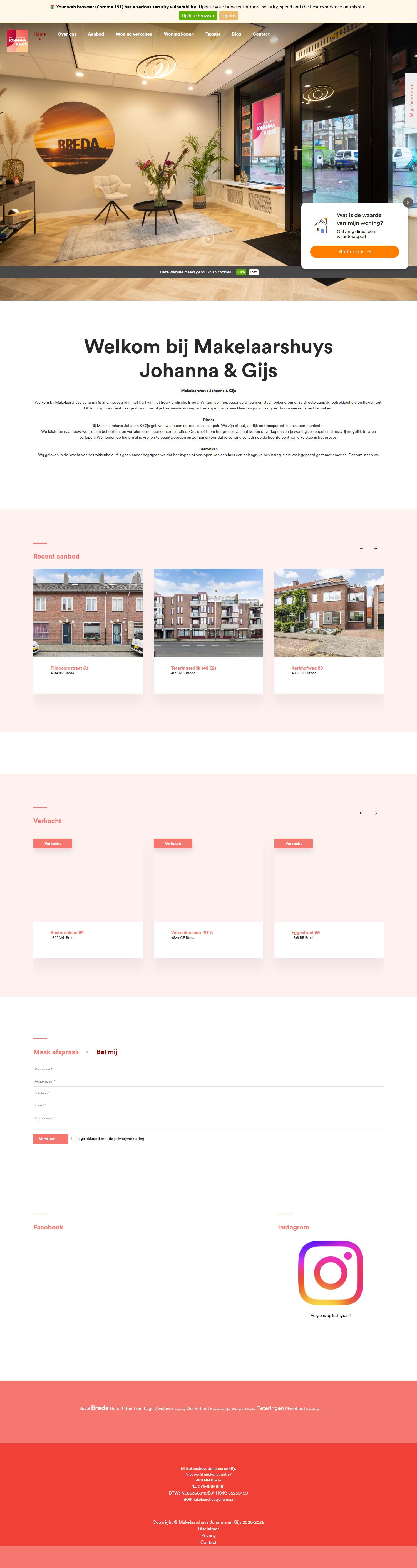 Screenshot der Website von makelaarshuysjohanna.nl