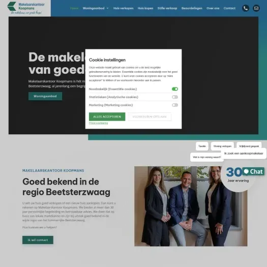 Screenshot van de website van www.jkoopmans.nl