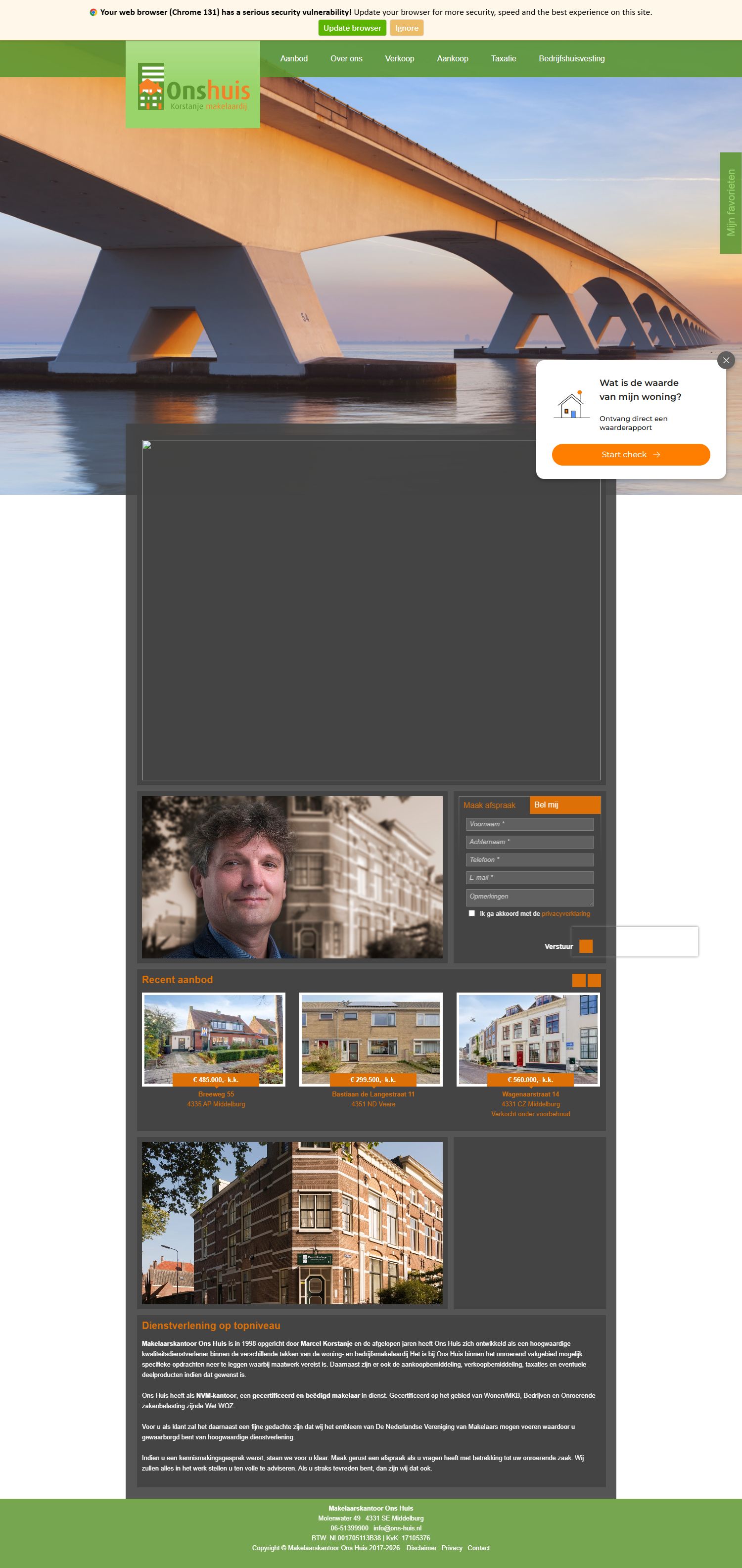 Screenshot van de website van www.ons-huis.nl
