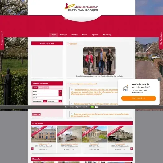 Screenshot van de website van www.pattyvanrooijen.nl