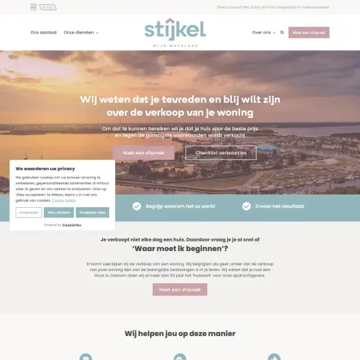Screenshot van de website van www.stijkel.nl