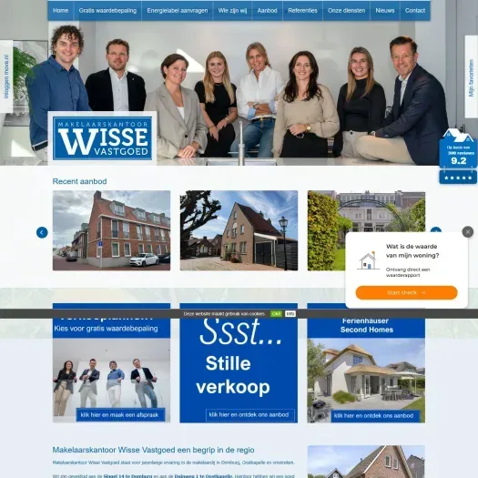 Screenshot van de website van www.wissevastgoed.nl