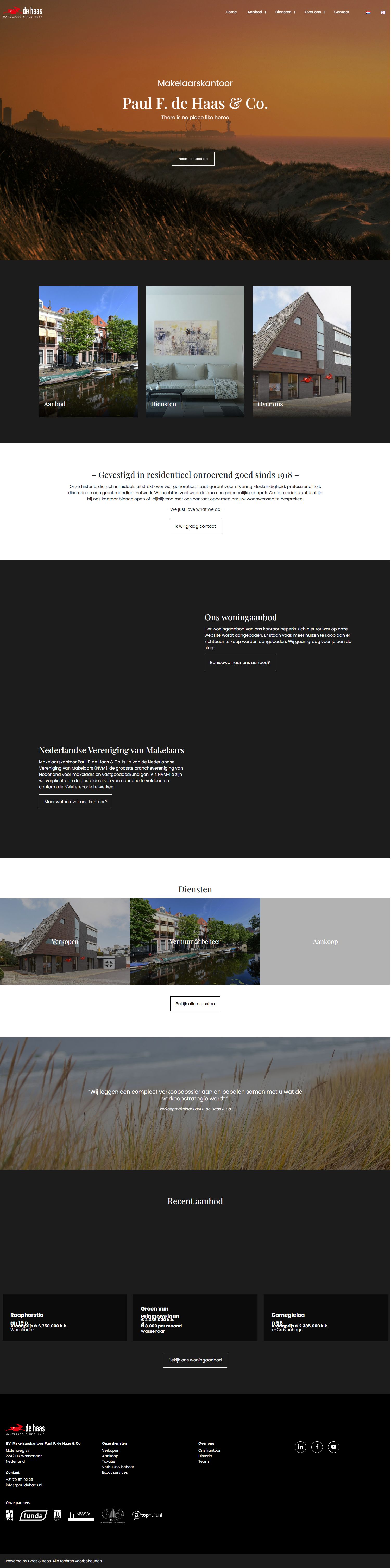 Screenshot of the website of www.pauldehaas.nl