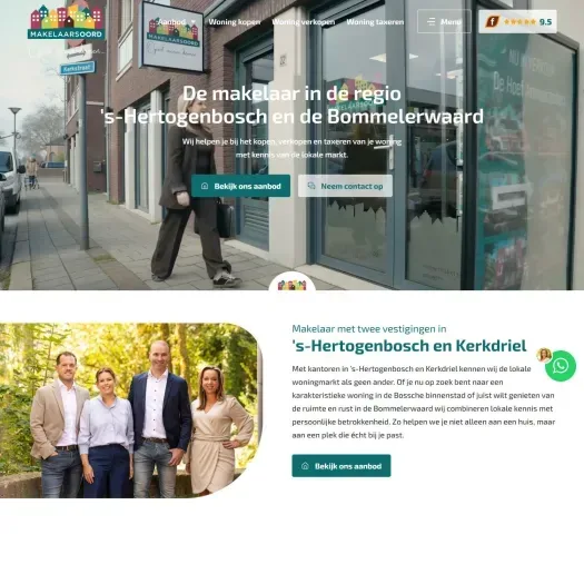 Screenshot van de website van www.makelaarsoord.nl
