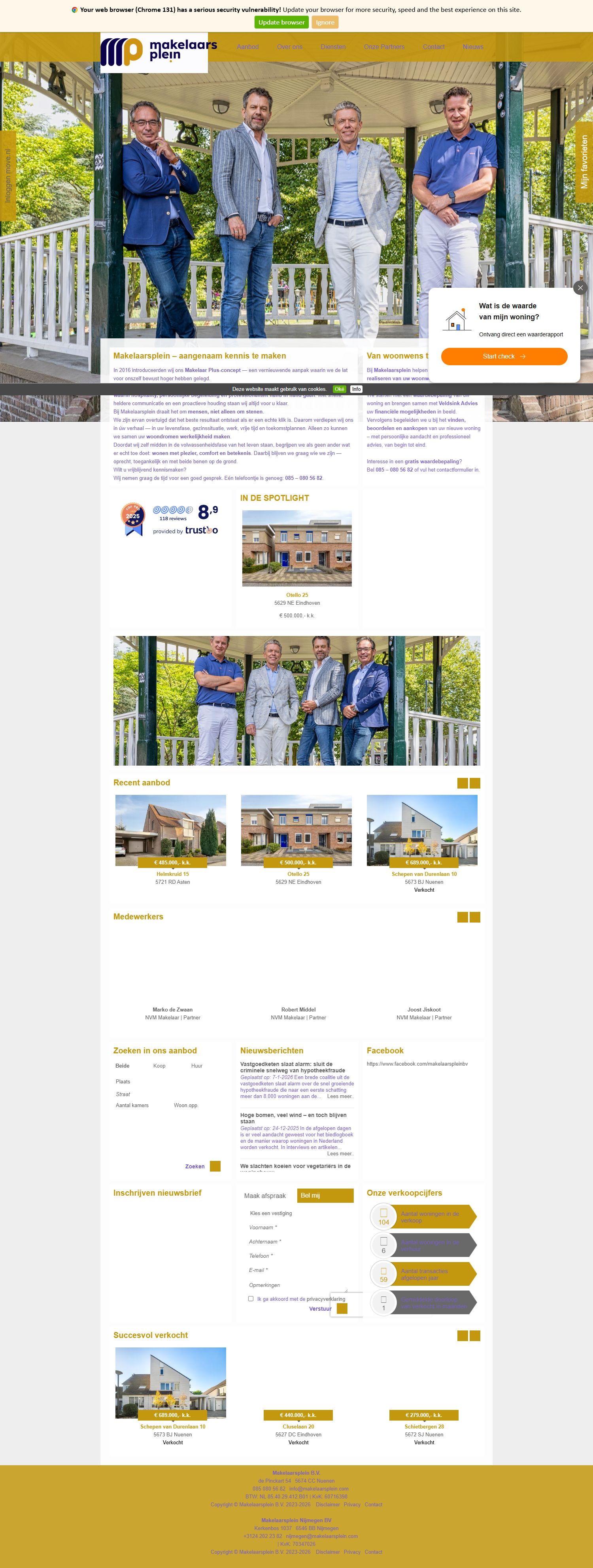 Screenshot der Website von www.makelaarsplein.com