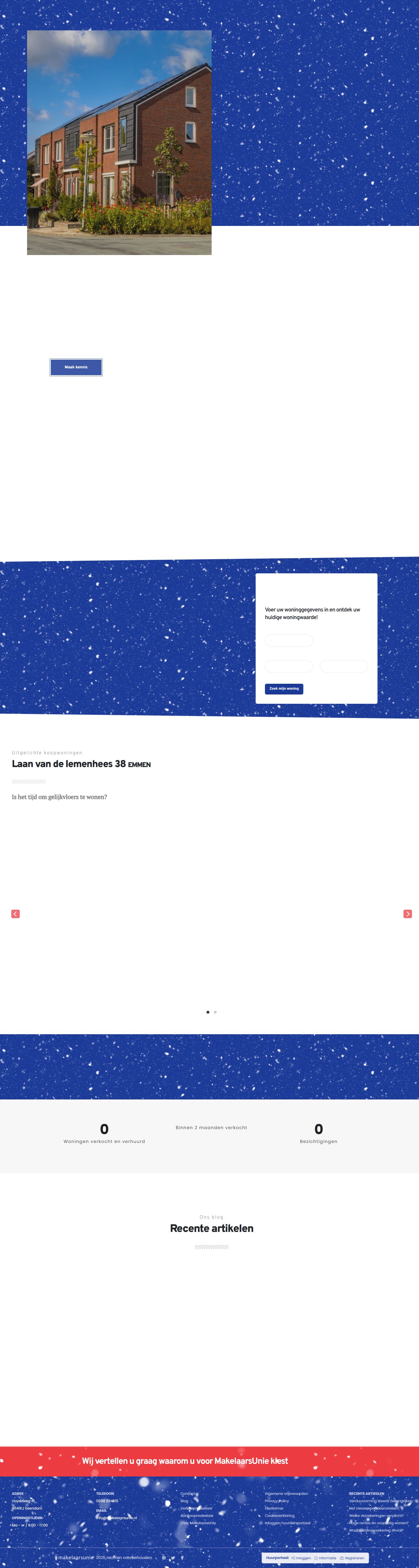 Screenshot der Website von www.makelaarsunie.com