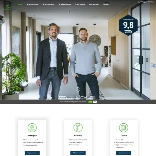 Screenshot of the website of www.makelaarswinkel.nl