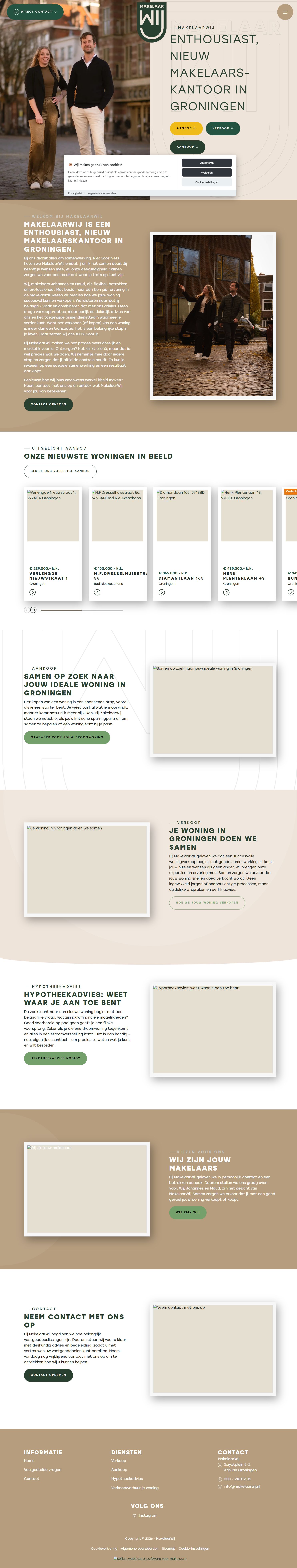 Screenshot of the website of www.makelaarwij.nl