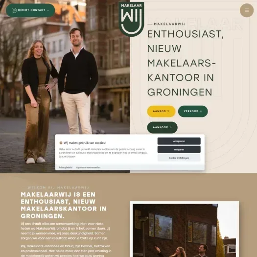Screenshot van de website van www.makelaarwij.nl