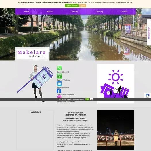 Screenshot der Website von www.makelara.nl