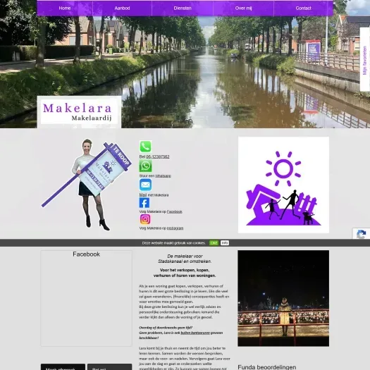 Capture d'écran du site web de www.makelara.nl
